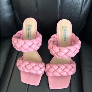 Steve Madden Pink Braided Slide Sandals